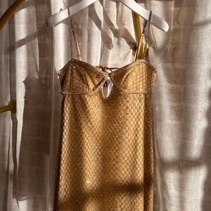 NWT For Love And Lemons Gold Sequin Dress